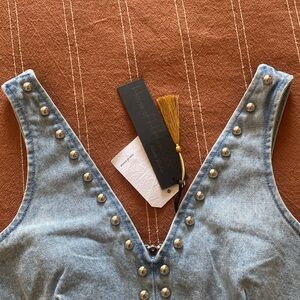House of Harlow 1906 Studded Denim Top size 4